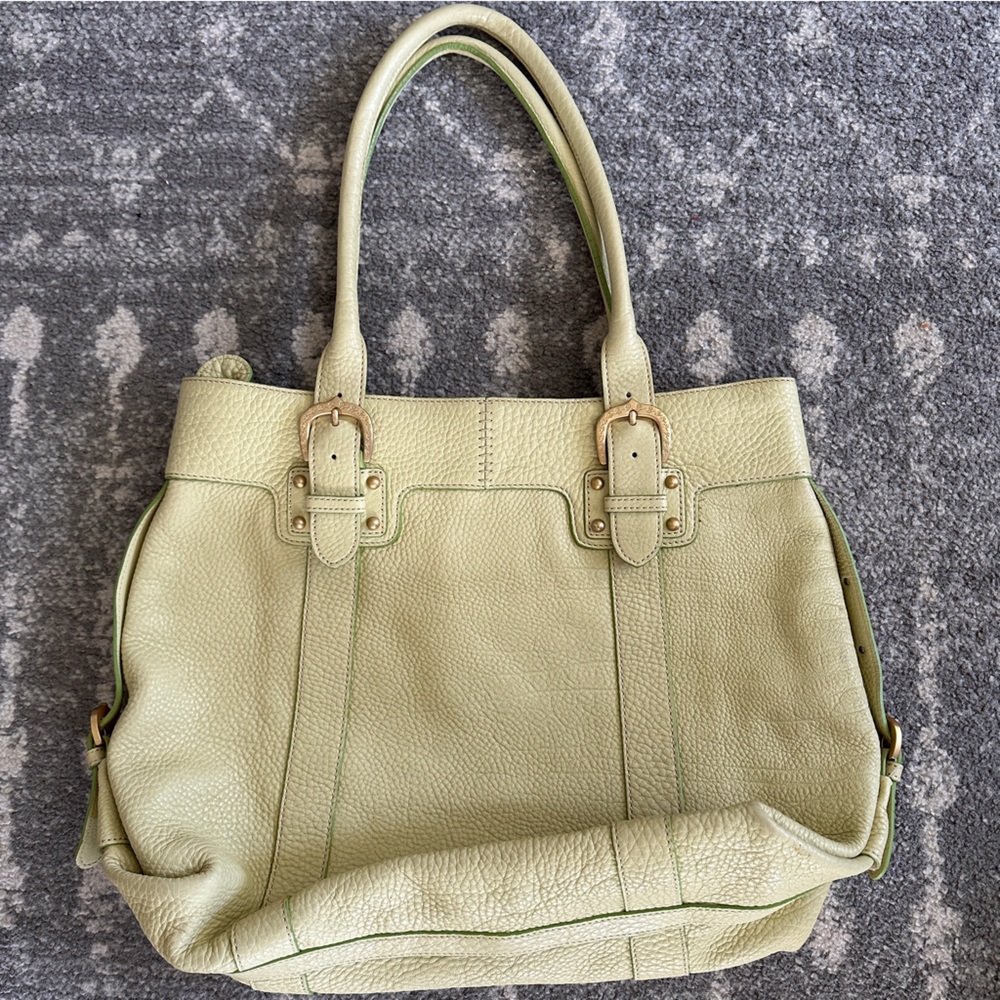 Dooney & Bourke LARGE Citron soft Pebble Leather Tote Zip Bag Vintage